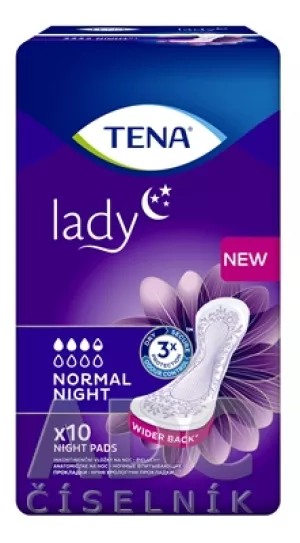 INKONTINENZEINLAGEN TENA LADY NORMAL NIGHT 347 X 121 MM, SAUGFÄHIG 530 ML, 10 STÜCK