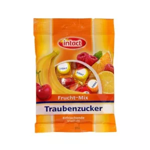 INTACT Frucht – Mix Traubenzuckerpastillen mit Fruchtgeschmack 100 g