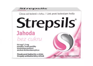 STREPSILS Erdbeere ohne Zucker 24 Pastillen