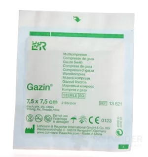 GAZIN GAS KOMPRIMIERT STERIL 7,5x7,5 cm