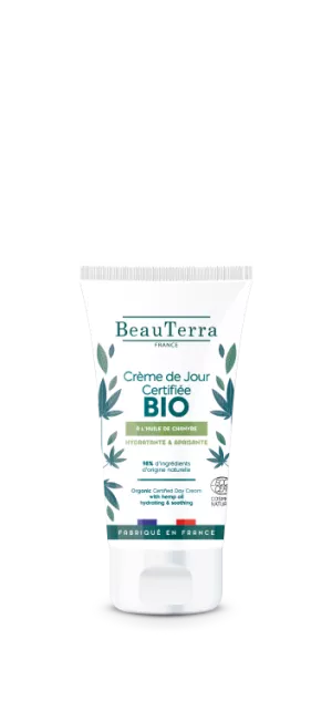 BeauTerra – Bio-Feuchtigkeits-Tagescreme mit Hanfextrakt und Aloe Vera