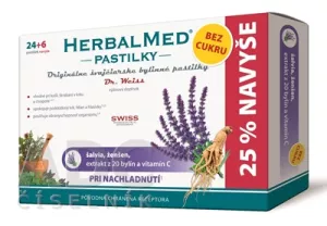 HerbalMed-Pastillen OHNE ZUCKER – Salbei, Ginseng, Extrakt aus 20 Kräutern und Vit.C 24+6-Pastille.